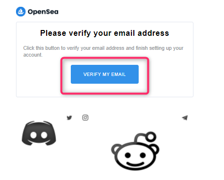 opensea「VERIFY MY EMAIL」