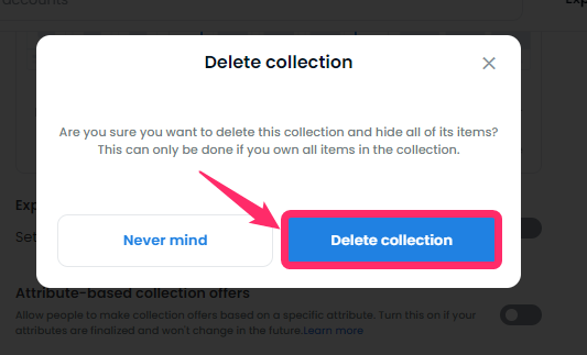 Delete Collectionをクリック